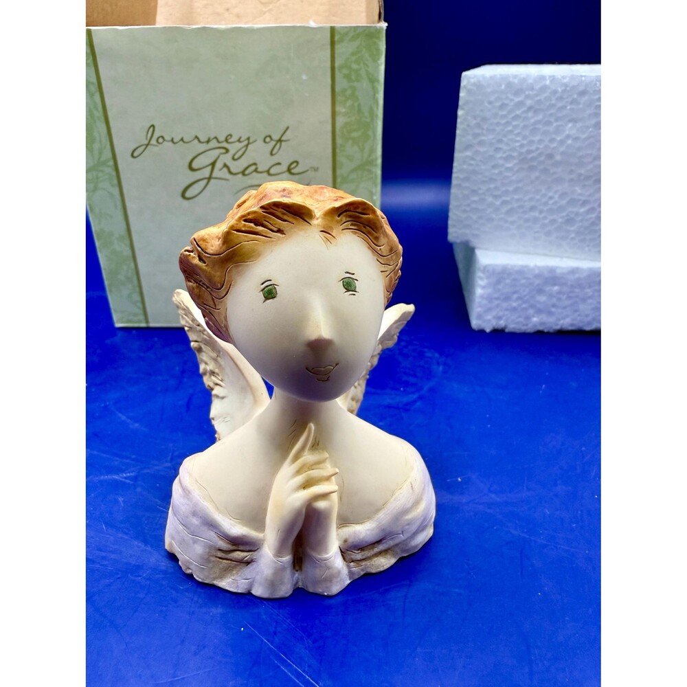 Vintage DEMDACO Journey of Grace DELIGHT Angel Bust Figurine 2003 Nancy Carter
